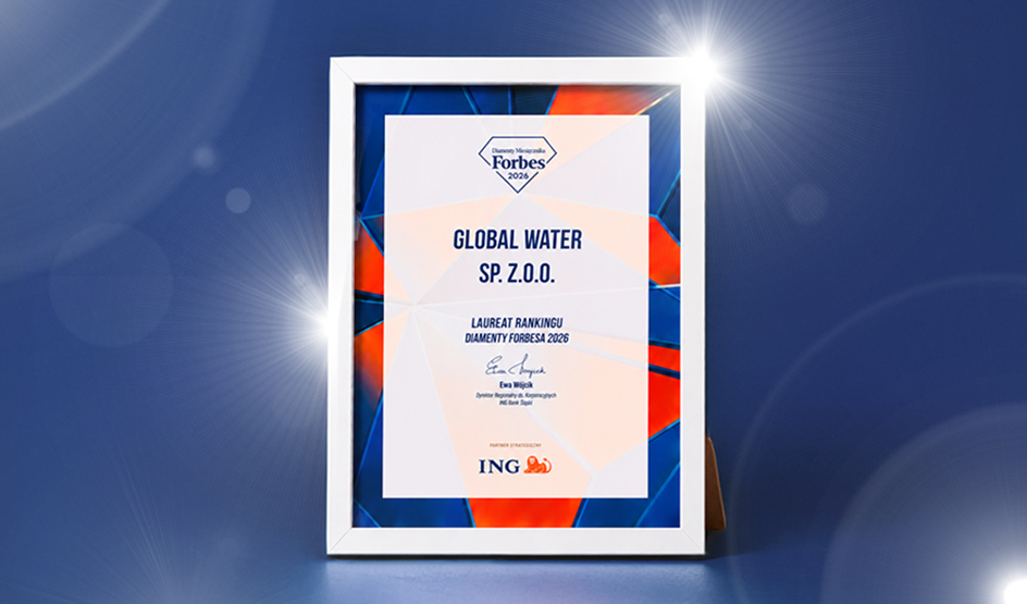 Diament Forbesa 2026 dla Global Water. Sprawdzone filtry do wody!