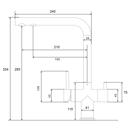 Czarna bateria Aria - wymiary