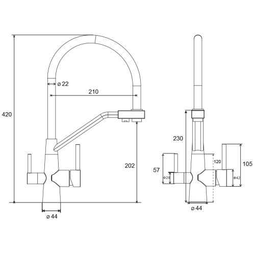 Czarna bateria Lima - wymiary